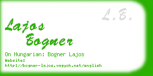 lajos bogner business card